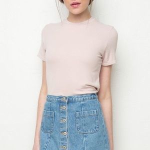 Pink ribbed Jamie Tee Brandy Melville ✨